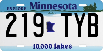 MN license plate 219TYB