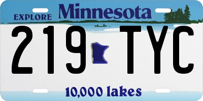 MN license plate 219TYC
