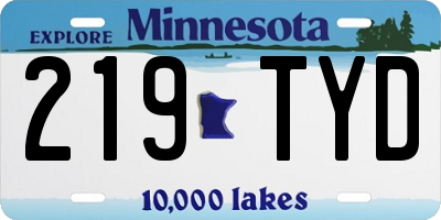 MN license plate 219TYD