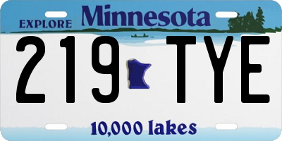 MN license plate 219TYE