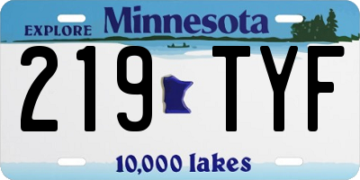 MN license plate 219TYF
