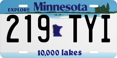 MN license plate 219TYI