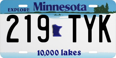 MN license plate 219TYK
