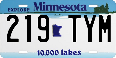 MN license plate 219TYM