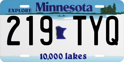 MN license plate 219TYQ