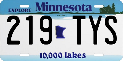 MN license plate 219TYS
