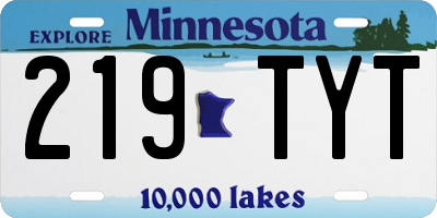 MN license plate 219TYT