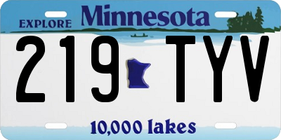 MN license plate 219TYV