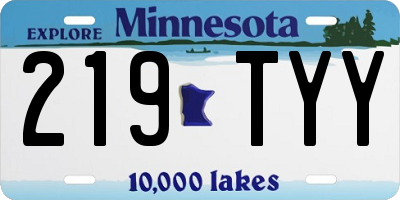 MN license plate 219TYY