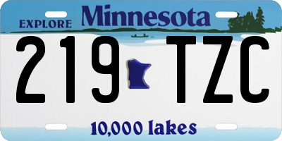 MN license plate 219TZC