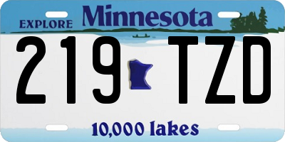 MN license plate 219TZD