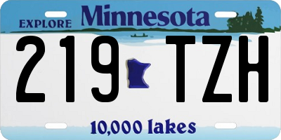 MN license plate 219TZH