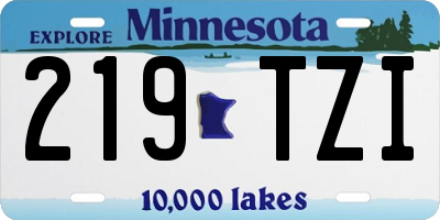 MN license plate 219TZI