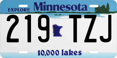 MN license plate 219TZJ
