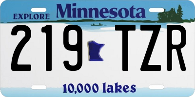 MN license plate 219TZR