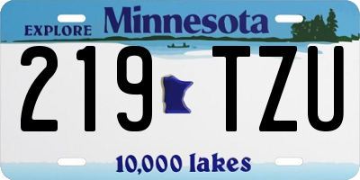 MN license plate 219TZU