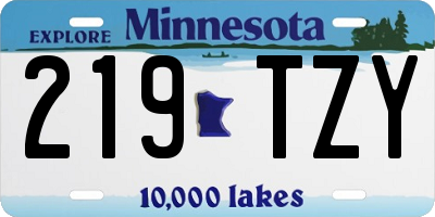 MN license plate 219TZY