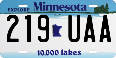 MN license plate 219UAA