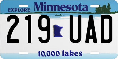 MN license plate 219UAD