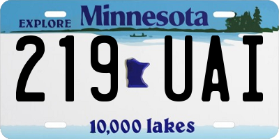 MN license plate 219UAI