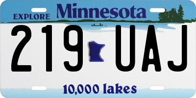 MN license plate 219UAJ