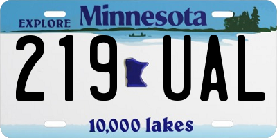 MN license plate 219UAL