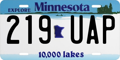 MN license plate 219UAP