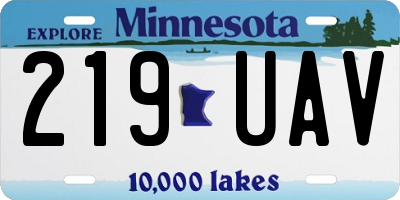 MN license plate 219UAV