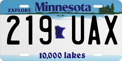 MN license plate 219UAX