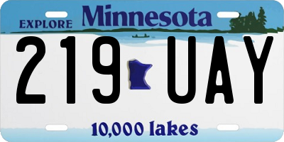 MN license plate 219UAY