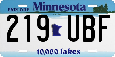 MN license plate 219UBF