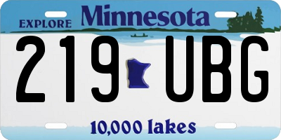 MN license plate 219UBG