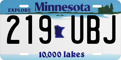 MN license plate 219UBJ