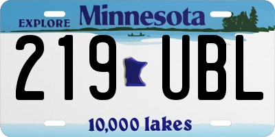 MN license plate 219UBL