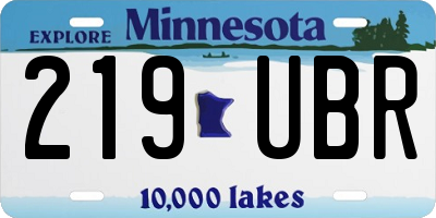 MN license plate 219UBR