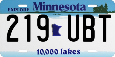 MN license plate 219UBT