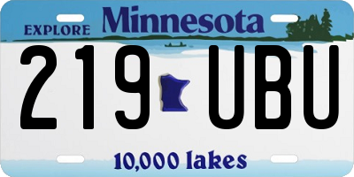 MN license plate 219UBU