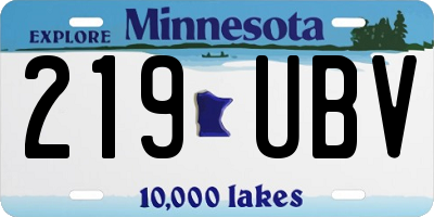MN license plate 219UBV