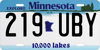MN license plate 219UBY