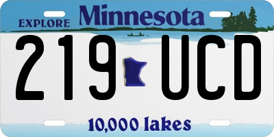 MN license plate 219UCD