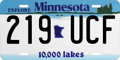 MN license plate 219UCF