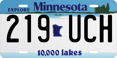 MN license plate 219UCH