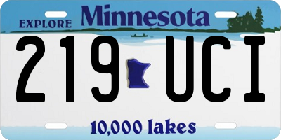 MN license plate 219UCI