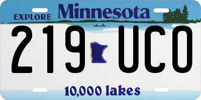 MN license plate 219UCO