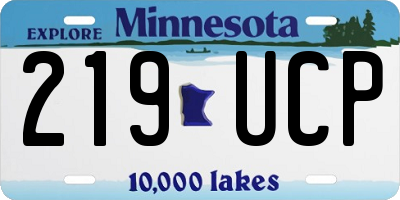 MN license plate 219UCP