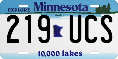 MN license plate 219UCS