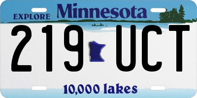 MN license plate 219UCT