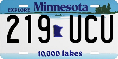 MN license plate 219UCU