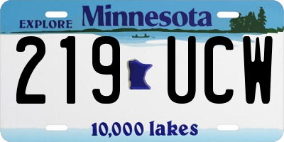 MN license plate 219UCW