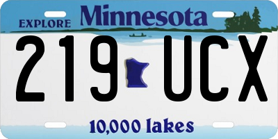 MN license plate 219UCX